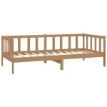 vidaXL Pat de zi cu saltea, maro miere 90x200 cm, lemn masiv de pin