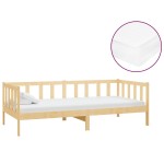 vidaXL Pat de zi cu saltea, 90x200 cm, lemn masiv de pin