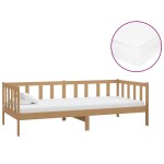 vidaXL Pat de zi cu saltea, maro miere, 90x200 cm, lemn masiv de pin vidaXL Pat de zi cu saltea, maro miere, 90x200 cm, lemn masiv de pin