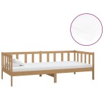 vidaXL Pat de zi cu saltea, maro miere, 90x200 cm, lemn masiv de pin