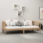 vidaXL Pat de zi cu saltea, maro miere, 90x200 cm, lemn masiv de pin