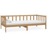vidaXL Pat de zi cu saltea, maro miere, 90x200 cm, lemn masiv de pin