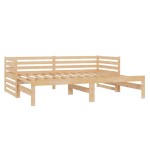 vidaXL Pat extensibil de zi, 2x(90x200) cm, lemn masiv de pin