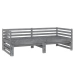 vidaXL Pat extensibil de zi, 2x(90x200) cm, gri, lemn masiv de pin vidaXL Pat extensibil de zi, 2x(90x200) cm, gri, lemn masiv de pin
