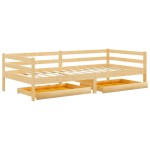 vidaXL Pat de zi cu sertare, 90x200 cm, lemn masiv de pin