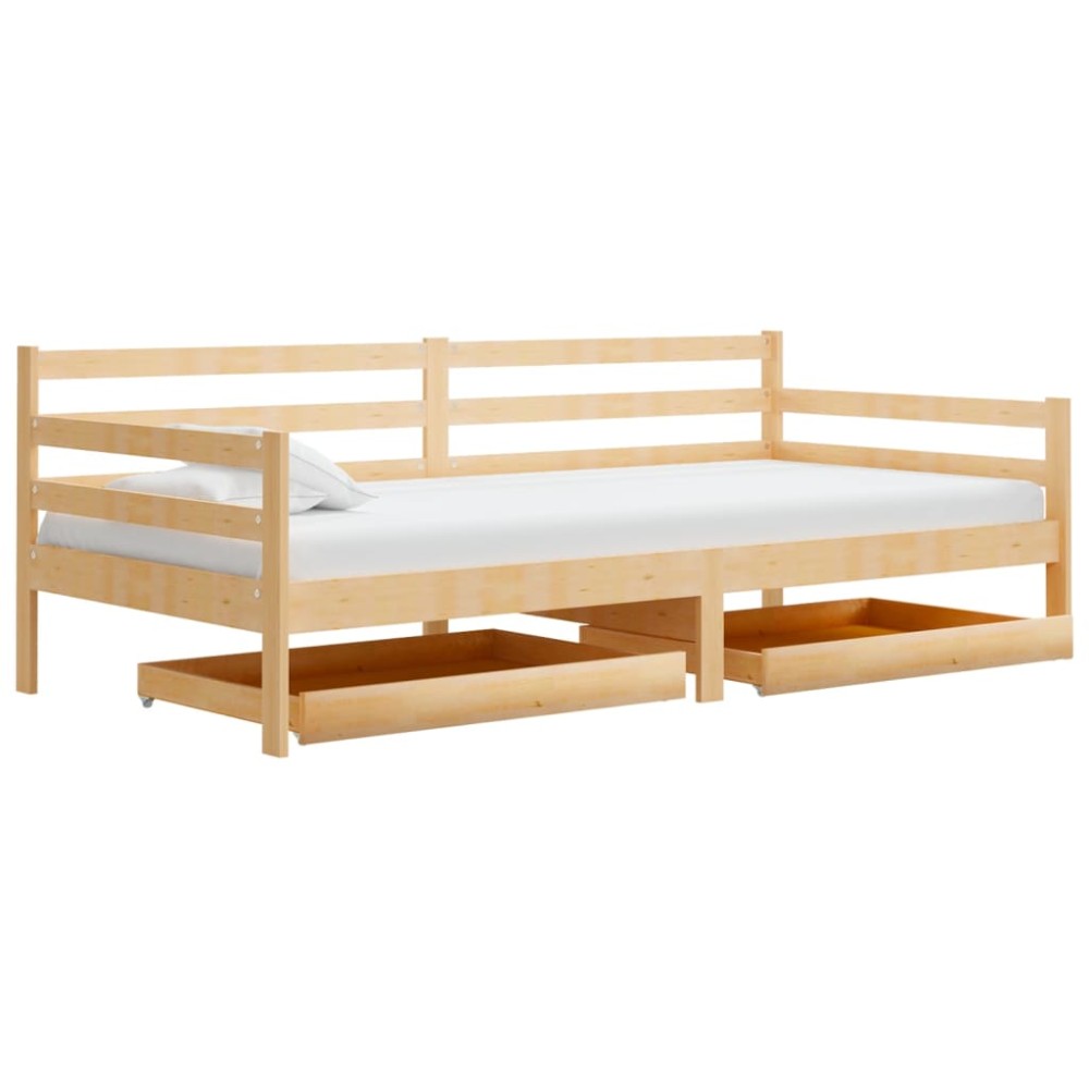 vidaXL Pat de zi cu sertare, 90x200 cm, lemn masiv de pin