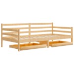 vidaXL Pat de zi cu sertare, 90x200 cm, lemn masiv de pin
