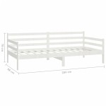 vidaXL Pat de zi cu sertare, alb, 90x200 cm, lemn masiv de pin