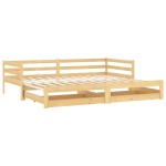 vidaXL Pat extensibil de zi, 2x(90x200) cm, lemn masiv de pin vidaXL Pat extensibil de zi, 2x(90x200) cm, lemn masiv de pin