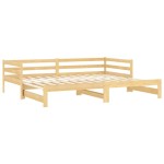 vidaXL Pat extensibil de zi, 2x(90x200) cm, lemn masiv de pin vidaXL Pat extensibil de zi, 2x(90x200) cm, lemn masiv de pin