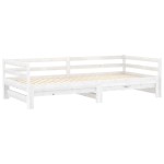 vidaXL Pat extensibil de zi, 2x(90x200) cm, alb, lemn masiv de pin