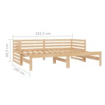 vidaXL Pat de zi extensibil, 2x(90x200) cm, lemn masiv de pin