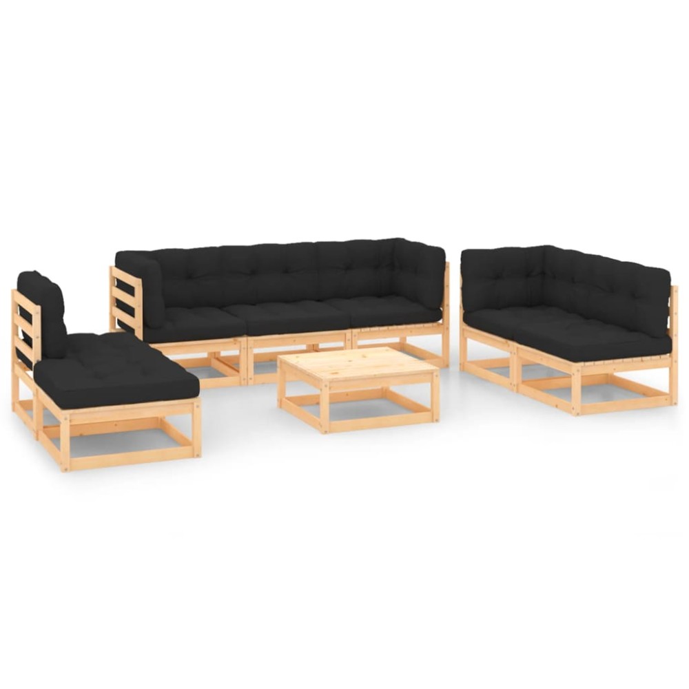 vidaXL Set mobilier de grădină din 8 piese, lemn masiv de pin