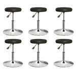 vidaXL Scaune de sufragerie, 6 buc., negru, piele ecologică