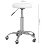 vidaXL Scaun de bucătărie, alb, piele ecologică