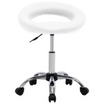 vidaXL Scaun de bucătărie pivotant, alb, piele ecologică vidaXL Scaun de bucătărie pivotant, alb, piele ecologică