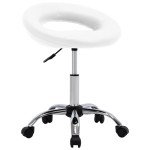 vidaXL Scaun de bucătărie pivotant, alb, piele ecologică vidaXL Scaun de bucătărie pivotant, alb, piele ecologică