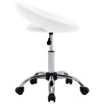 vidaXL Scaun de bucătărie pivotant, alb, piele ecologică vidaXL Scaun de bucătărie pivotant, alb, piele ecologică