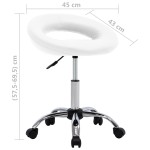 vidaXL Scaun de bucătărie pivotant, alb, piele ecologică vidaXL Scaun de bucătărie pivotant, alb, piele ecologică