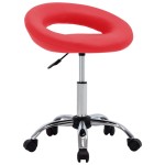 vidaXL Scaun de bucătărie pivotant, roșu, piele ecologică vidaXL Scaun de bucătărie pivotant, roșu, piele ecologică