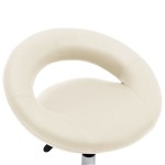 vidaXL Scaun de bucătărie pivotant, crem, piele ecologică