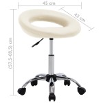 vidaXL Scaun de bucătărie pivotant, crem, piele ecologică