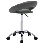 vidaXL Scaun de bucătărie pivotant, gri, piele ecologică