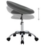 vidaXL Scaun de bucătărie pivotant, gri, piele ecologică