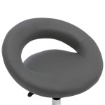 vidaXL Scaun de bucătărie pivotant, gri, piele ecologică