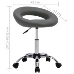 vidaXL Scaun de bucătărie pivotant, gri, piele ecologică