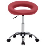 vidaXL Scaun de bucătărie pivotant, roșu vin, piele ecologică