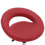vidaXL Scaun de bucătărie pivotant, roșu vin, piele ecologică