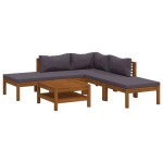 vidaXL Set mobilier grădină cu perne, 6 piese, lemn masiv acacia