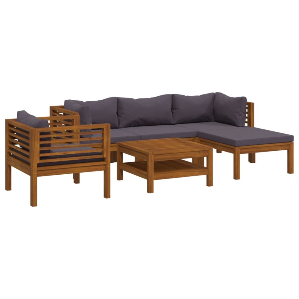 vidaXL Set mobilier grădină cu perne, 6 piese, lemn masiv acacia