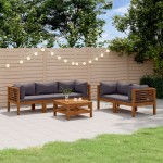 vidaXL Set mobilier grădină cu perne, 6 piese, lemn masiv acacia vidaXL Set mobilier grădină cu perne, 6 piese, lemn masiv acacia