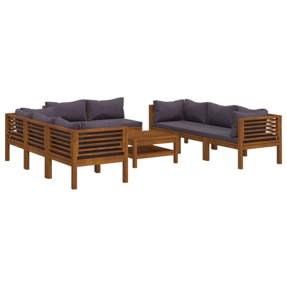 vidaXL Set mobilier de grădină cu perne, 9 piese, lemn masiv de acacia