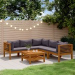 vidaXL Set mobilier grădină cu perne, 6 piese, lemn masiv acacia vidaXL Set mobilier grădină cu perne, 6 piese, lemn masiv acacia