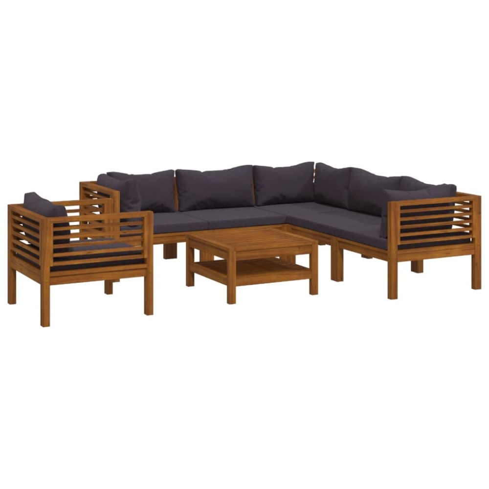 vidaXL Set mobilier grădină cu perne, 7 piese, lemn masiv de acacia