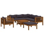 vidaXL Set mobilier grădină cu perne, 8 piese, lemn masiv acacia
