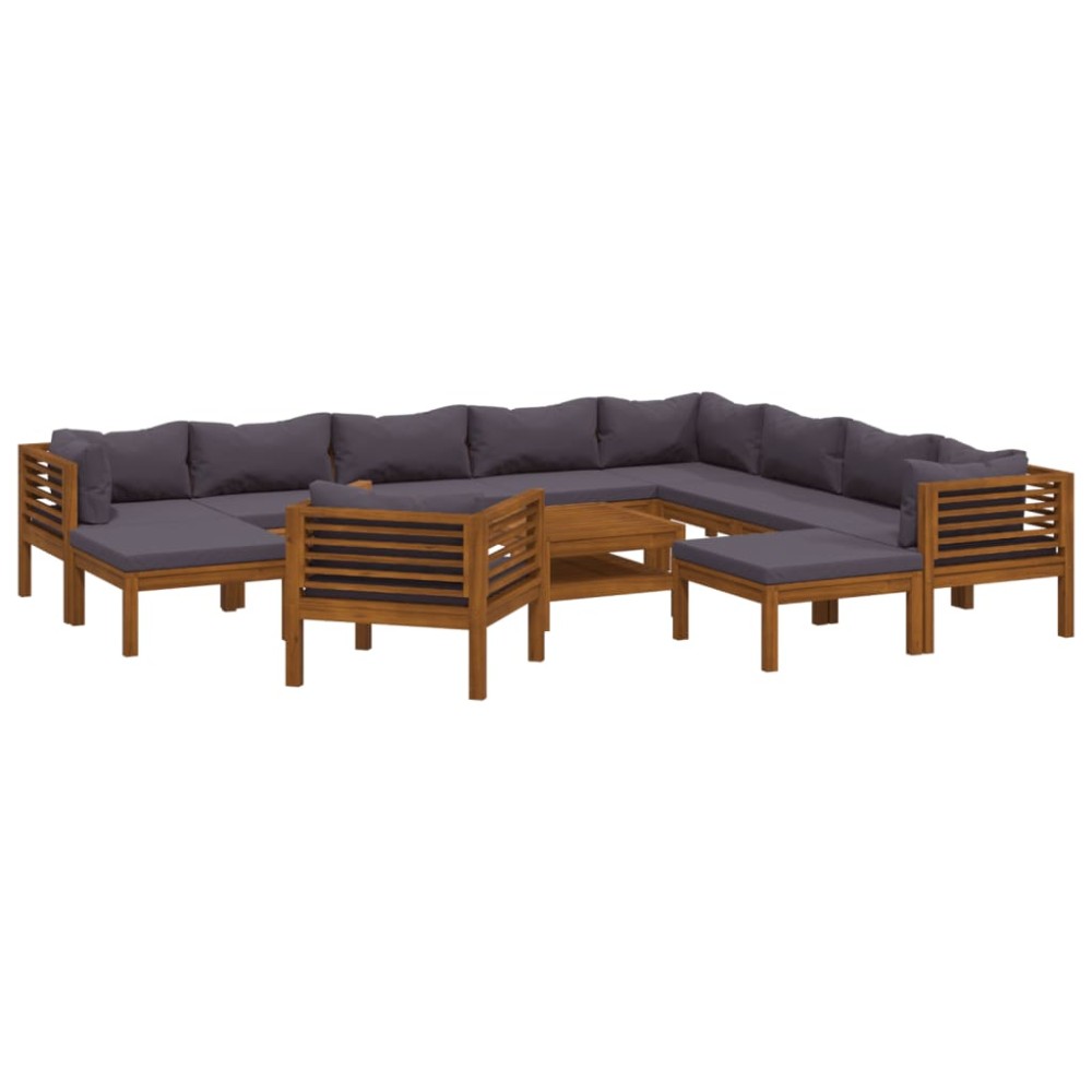 vidaXL Set mobilier grădină cu perne, 12 piese, lemn masiv de acacia
