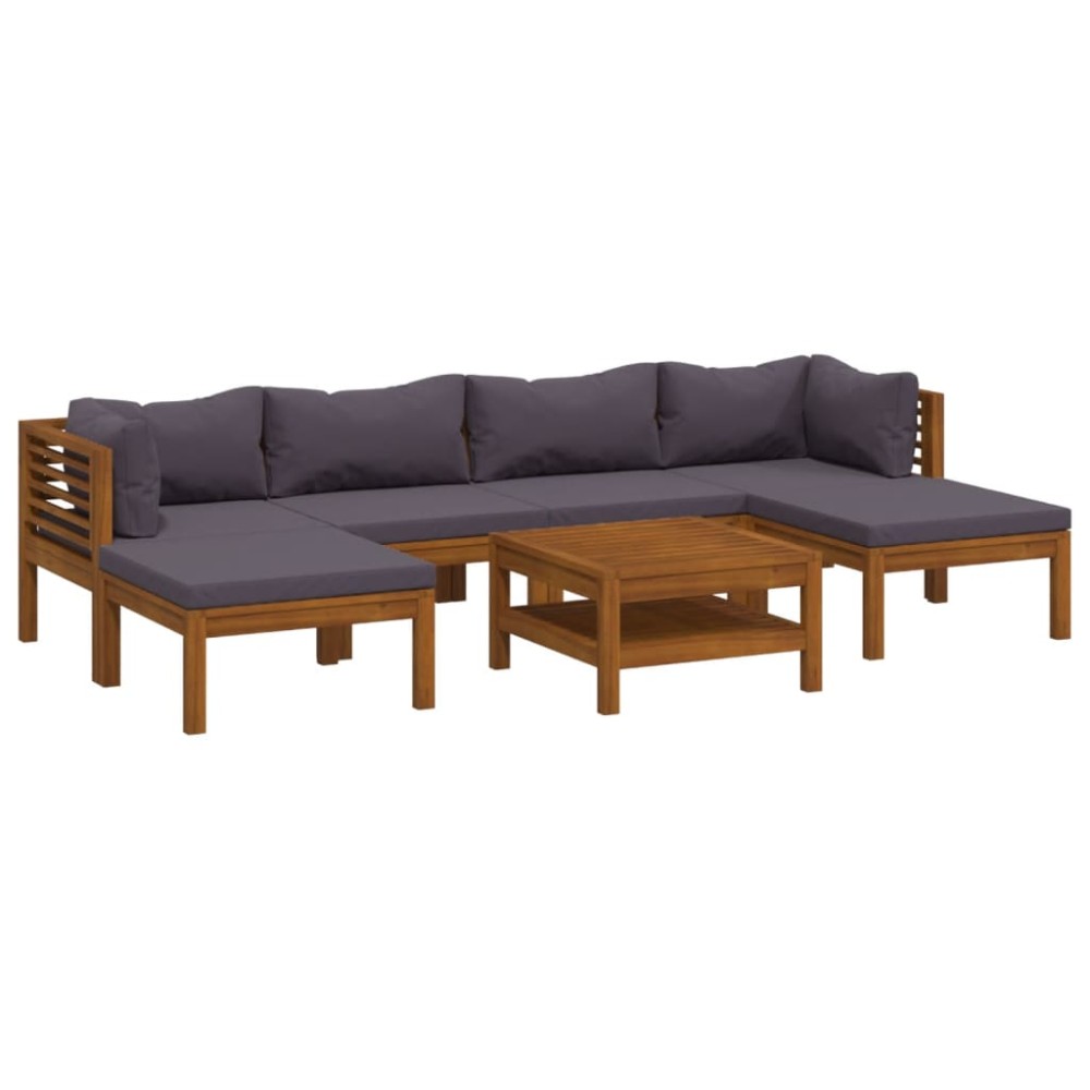 vidaXL Set mobilier grădină cu perne, 7 piese, lemn masiv de acacia