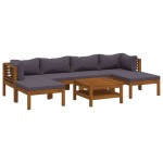 vidaXL Set mobilier grădină cu perne, 7 piese, lemn masiv de acacia