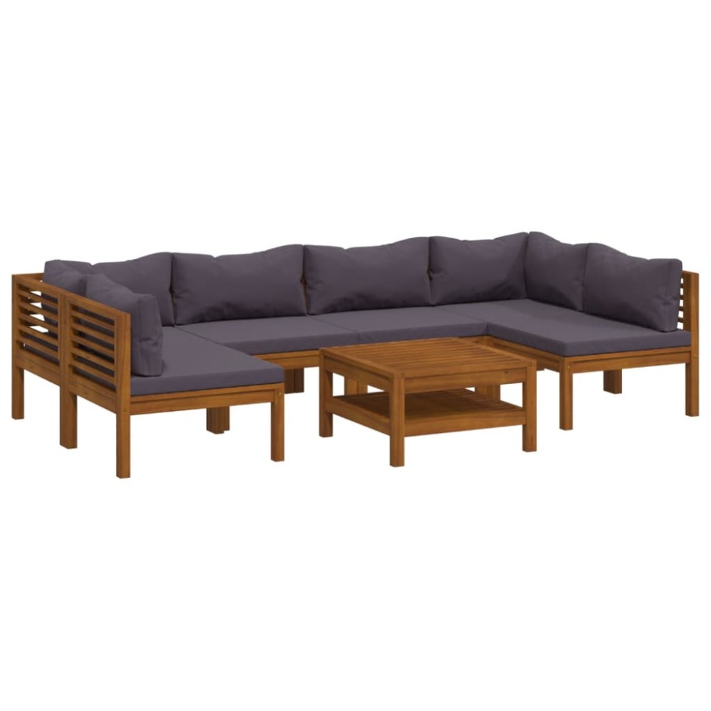 vidaXL Set mobilier grădină cu perne, 7 piese, lemn masiv de acacia