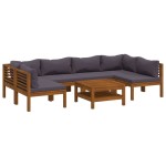 vidaXL Set mobilier grădină cu perne, 7 piese, lemn masiv de acacia