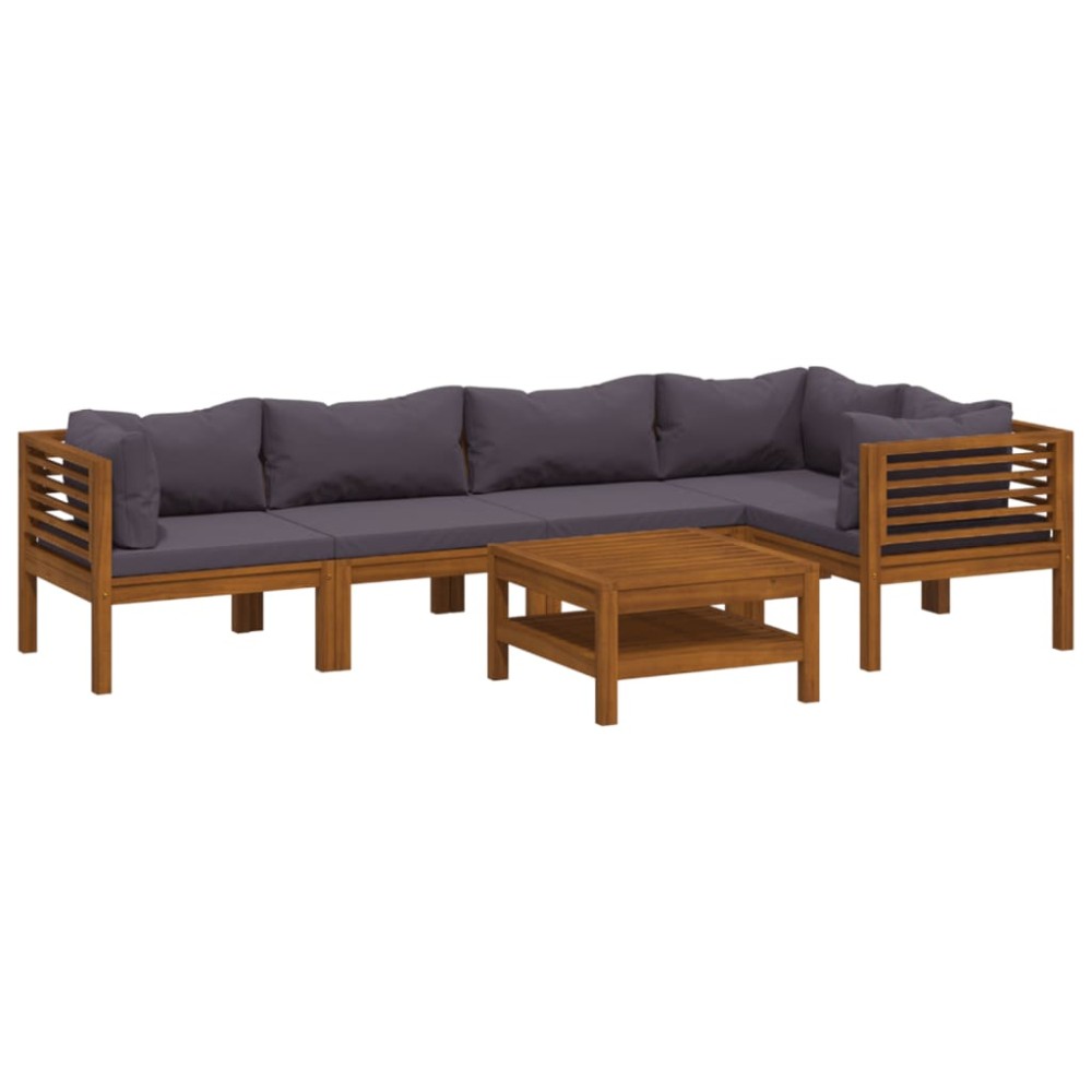 vidaXL Set mobilier grădină cu perne, 6 piese, lemn masiv acacia