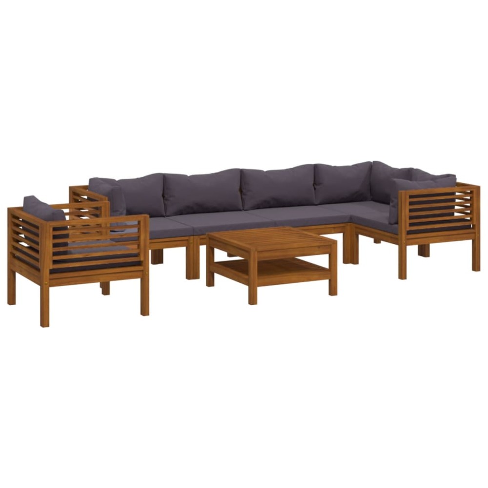 vidaXL Set mobilier grădină cu perne, 7 piese, lemn masiv de acacia