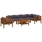 vidaXL Set mobilier grădină cu perne, 7 piese, lemn masiv de acacia