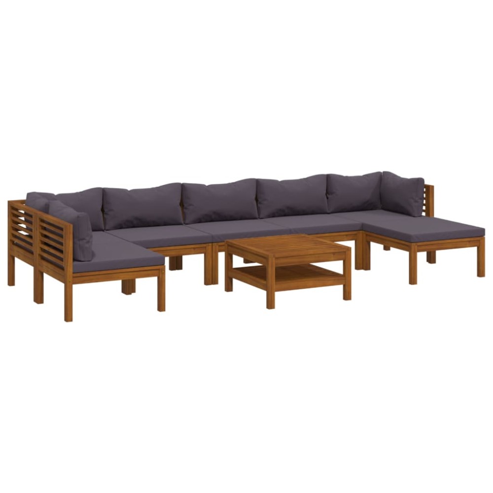 vidaXL Set mobilier grădină cu perne, 8 piese, lemn masiv acacia