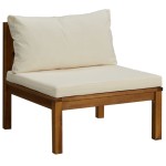 vidaXL Set mobilier grădină cu perne crem, 7 piese, lemn masiv acacia