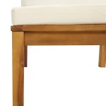 vidaXL Set mobilier grădină cu perne crem, 7 piese, lemn masiv acacia